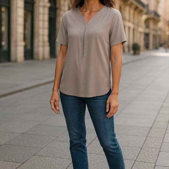 The KOOPLES Gray silk blouse size Large NWT - Picture 3 of 7